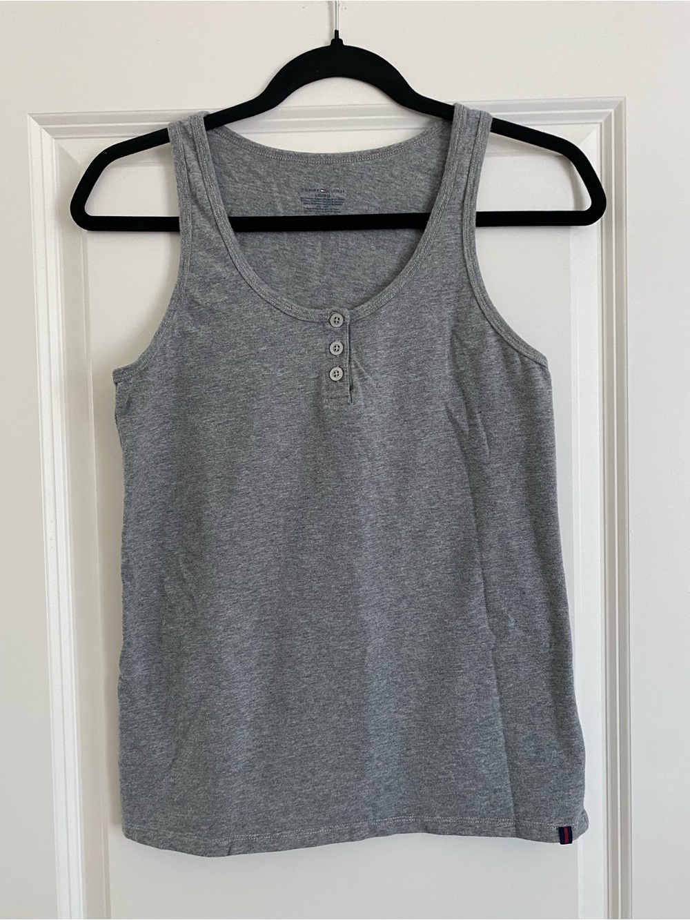 Tommy Hilfiger Heather Gray Sleeveless Henley Tank
